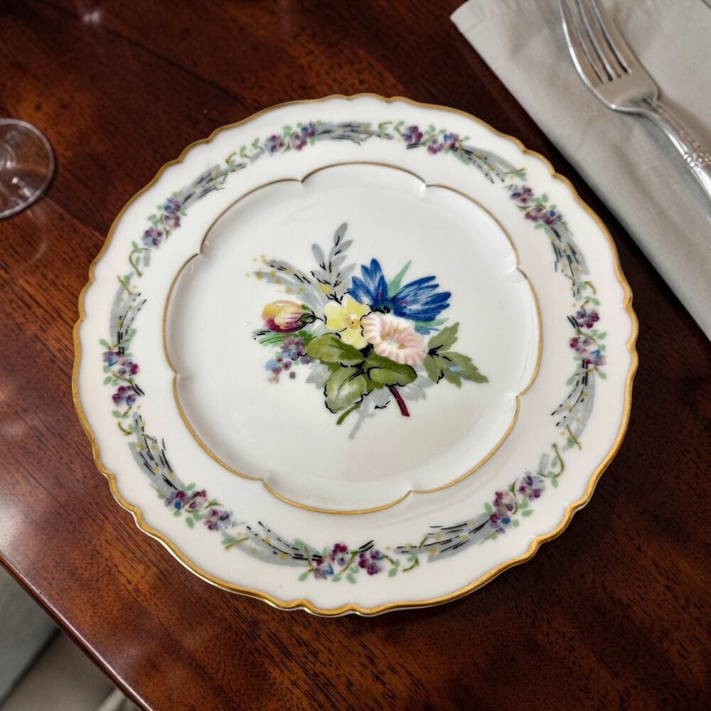 2 Haviland’s MORNING GLORY Bread Plates Discontinued Retired Vintage Antique